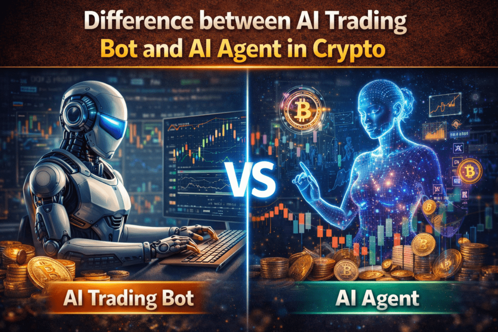 difference between AI trading bot and AI agent crypto