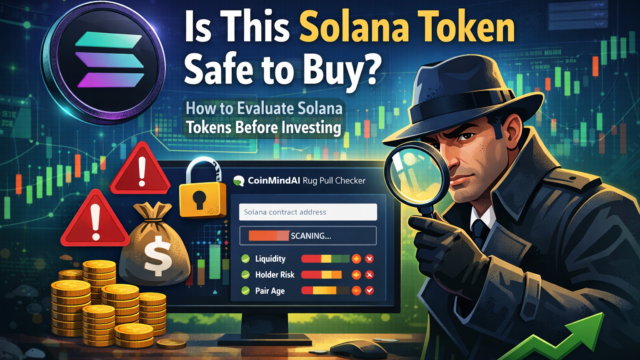 Learn how to check if a Solana token is safe before buying. Review liquidity, holder distribution, pair age, sell pressure, and rug pull risk signals