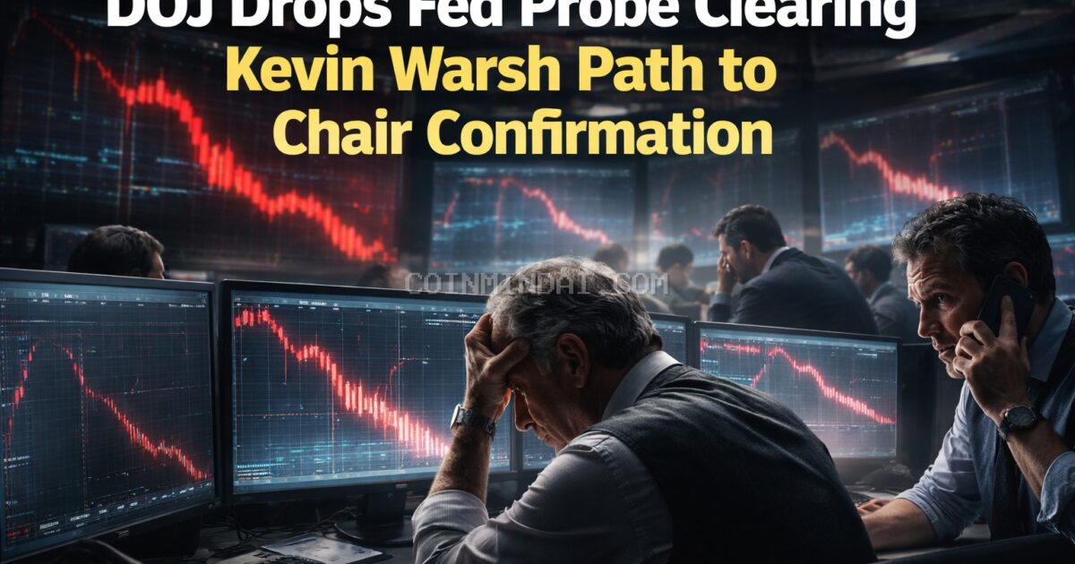 DOJ Drops Fed Probe Clearing Kevin Warsh Path to Chair Confirmation