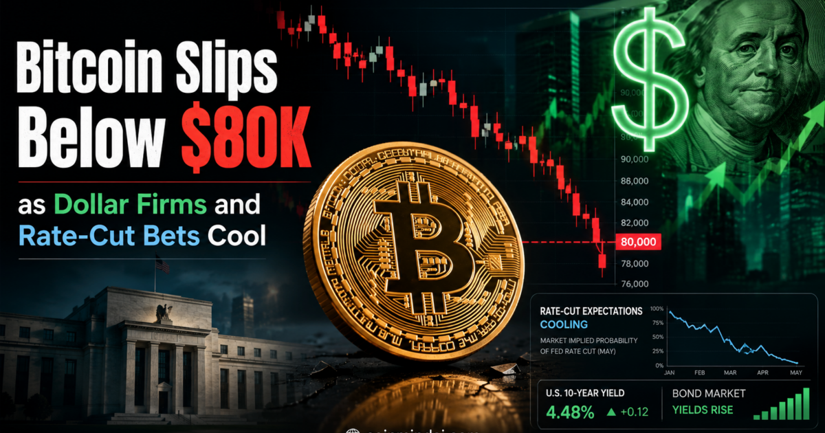 Bitcoin Slips Below $80K as Dollar Firms and Rate-Cut Bets Cool