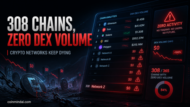 Fresh DeFiLlama data shows that hundreds of blockchain networks recorded no DEX volume in the last 24 hours, highlighting a deeper reset across the crypto market.